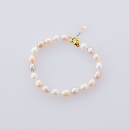 Freshwater Pearl Champagne Pink Bracelet