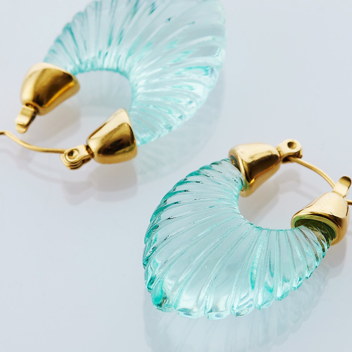 美人魚貝殼彩色環形耳環