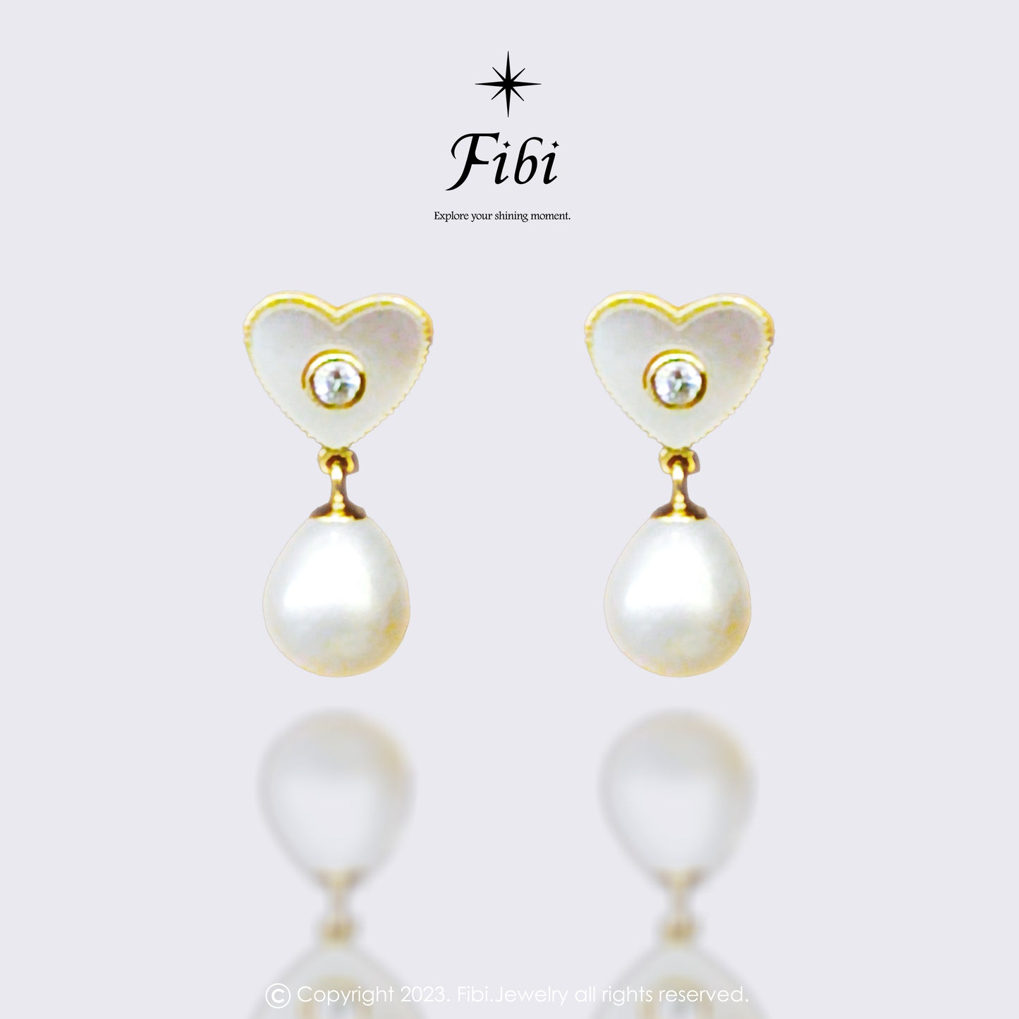 Heart Shape Shell Freshwater Pearl Drop Earrings