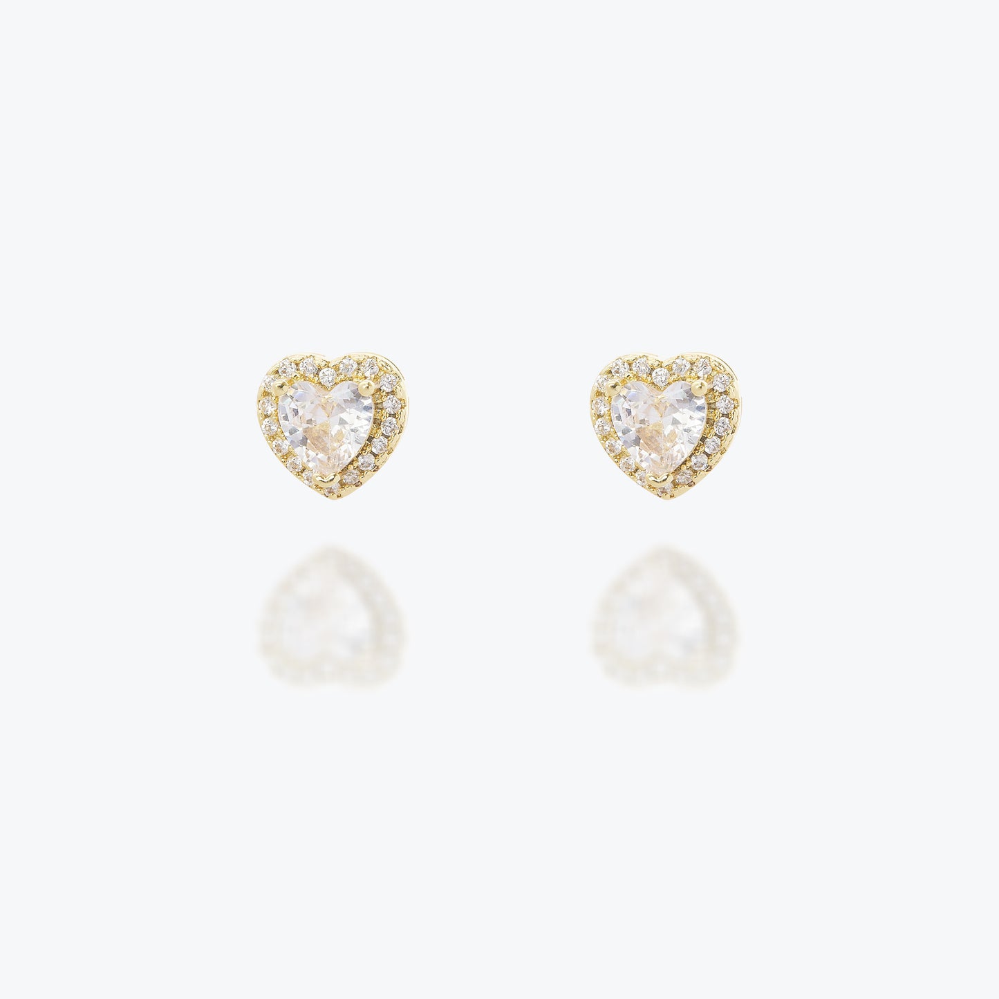 Heart 18K Gold plated Stud Earrings