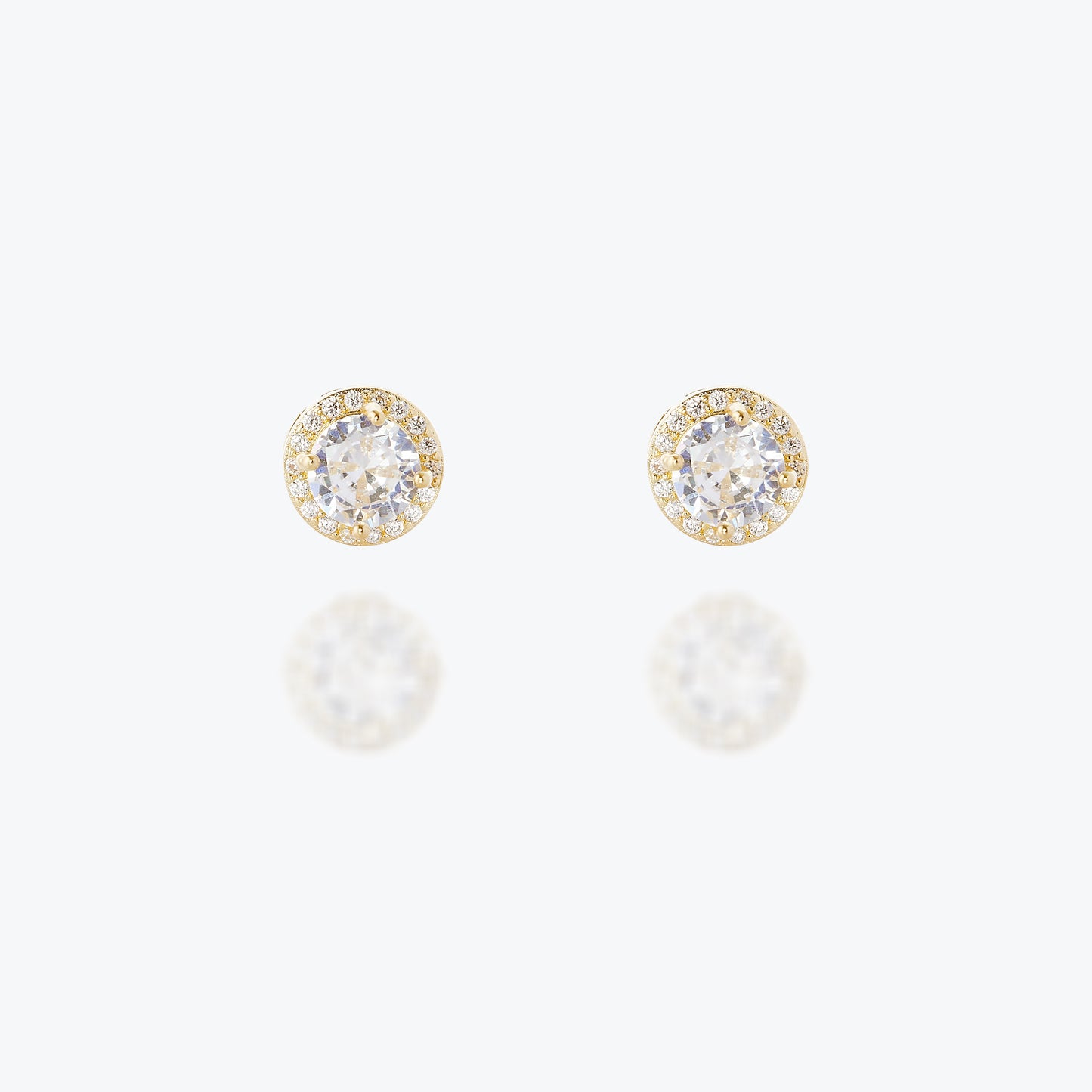 Round 18K Gold plated Stud Earrings