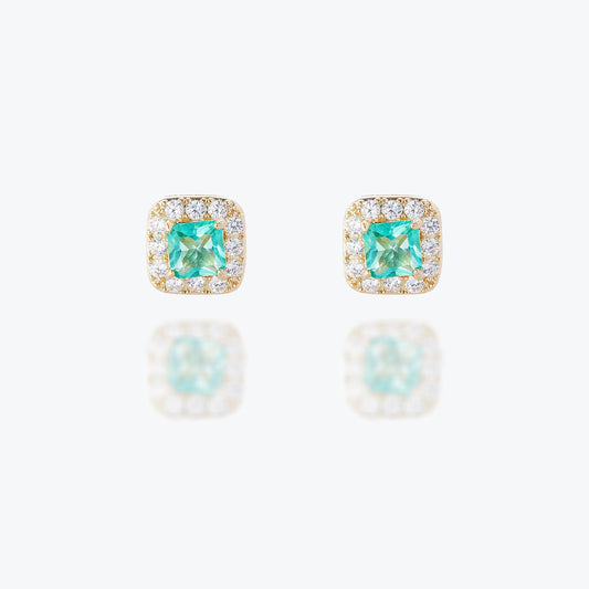 Green Lake Square 18K Gold plated Stud Earrings