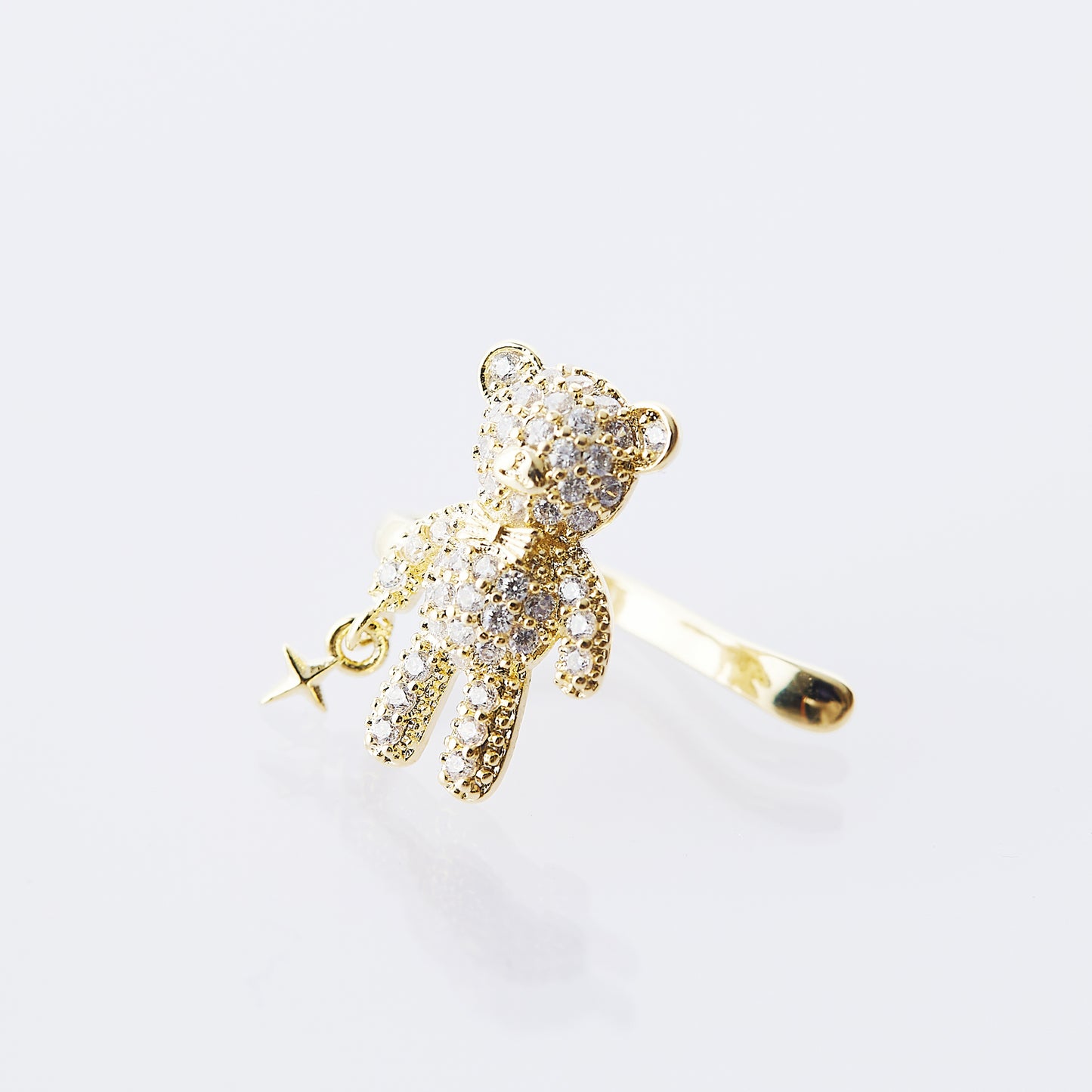 Bear Star Crystal Ear Cuff