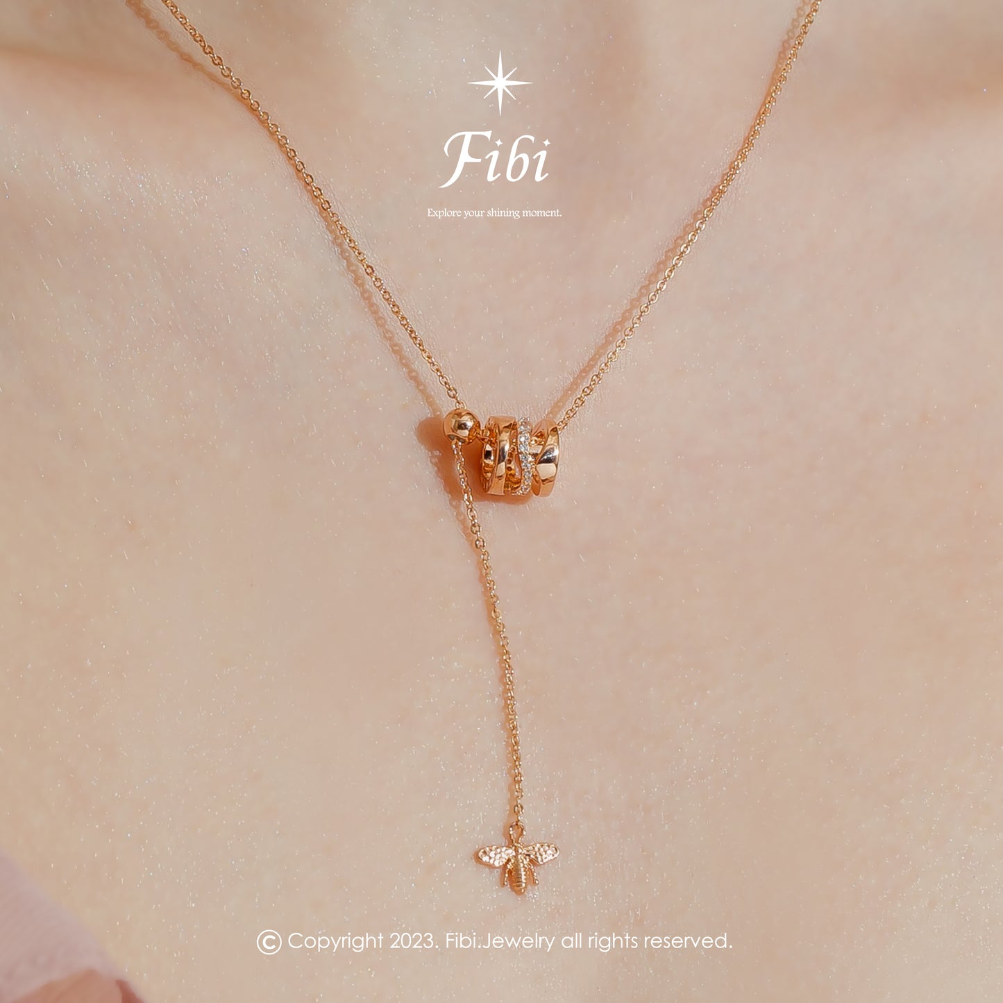 Bee Lovely Rose Gold Necklace
