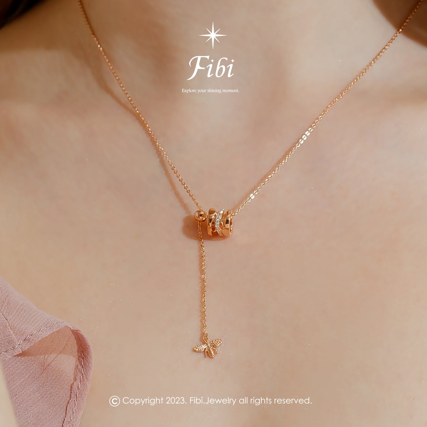 Bee Lovely Rose Gold Necklace