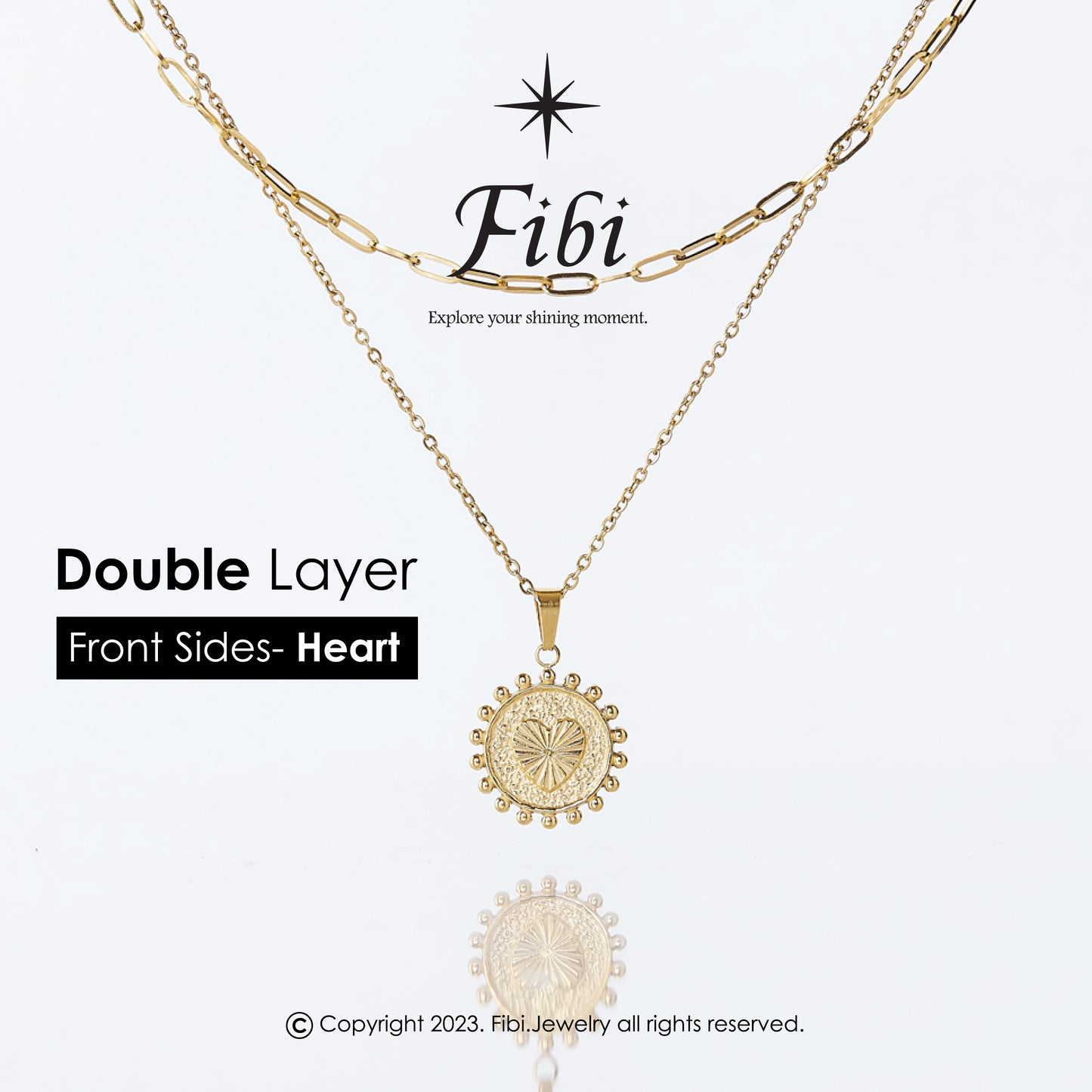 Double Layer Heart A alphabet Necklace